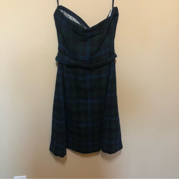 American eagle outfitters wool blend plaid strapless dress Y2k early 2000s - Picture 4 of 7